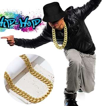 GIFIKOI Hip Hop Costume Kit 80s 90s Rapper Accessories