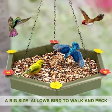 Hanging Bird Bath and Feeder - 2 in 1 Outdoor Set