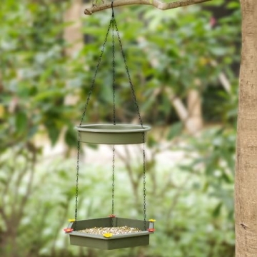 Hanging Bird Bath and Feeder - 2 in 1 Outdoor Set