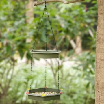 Hanging Bird Bath and Feeder - 2 in 1 Outdoor Set