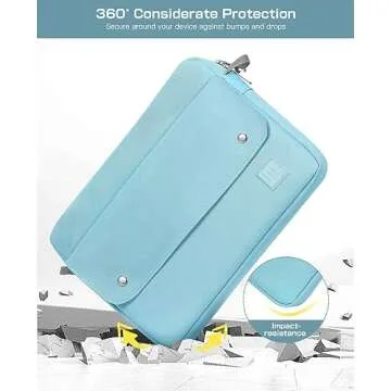 Dadanism 9-11 Inch Tablet Sleeve Shoulder Bag for iPad 10th Gen 10.9", iPad 9/8/7th Gen 10.2", iPad Air 11", iPad Pro 11" M4 M2 2024, iPad Air 5/4th 10.9", Galaxy Tab A9+ Plus 11"/S9 FE, Light Blue