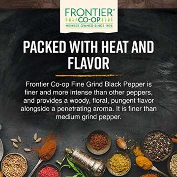 Frontier Co-op Organic Black Pepper Fine Grind 1lb