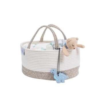 Mila Millie Large Cotton Rope Diaper Caddy for Baby Essentials
