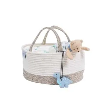 Mila Millie Large Cotton Rope Diaper Caddy for Baby Essentials
