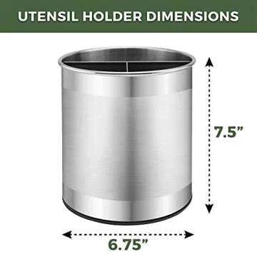 Bartnelli Extra Large Stainless Steel Utensil Holder