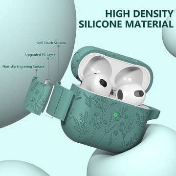 Ekoonpft Airpods 3rd Generation Protective Case with Cleaner and Keychain