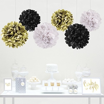 Andaz Press Hanging Tissue Paper Pom Poms Decor Kit 6-Pack