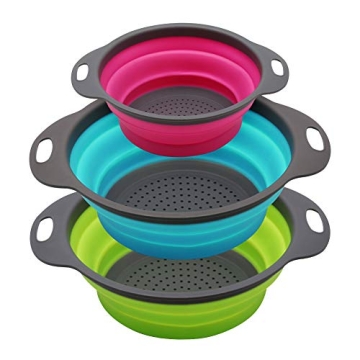 Qimh Collapsible Colander Set Space-Saving Kitchen Essential