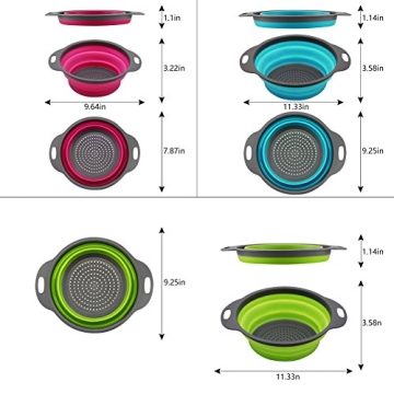 Qimh Collapsible Colander Set Space-Saving Kitchen Essential
