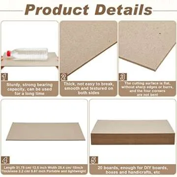20 Pcs Heavy Duty Book Boards for Crafting and Binding