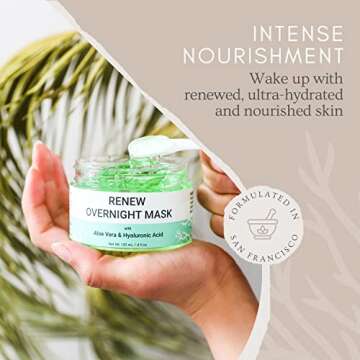 Doppeltree RENEW Overnight Face Mask with Aloe Vera Gel & Hyaluronic Acid, Anti Aging Hydrating Faci...