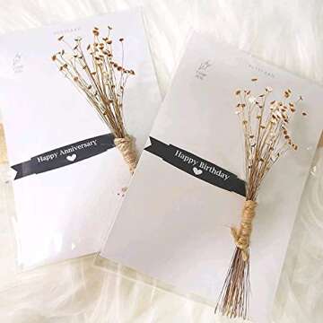 200 Stems Natural Dry Flowers Brazilian Small Star Daisy Decorative Dried Flowers Mini Daisy Chamomile Bouquet for Wedding Floral Arrangements Home Decorations Valentine's Day Gifts (White)