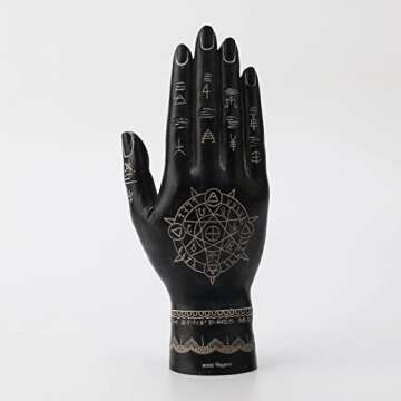 Elegant Mystic Palmistry Hamsa Hand Resin Sculpture