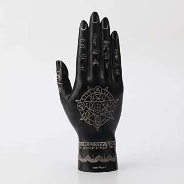 Elegant Mystic Palmistry Hamsa Hand Resin Sculpture