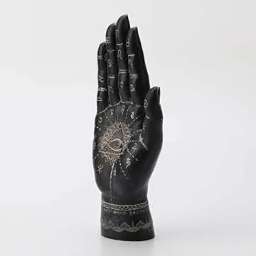 Elegant Mystic Palmistry Hamsa Hand Resin Sculpture