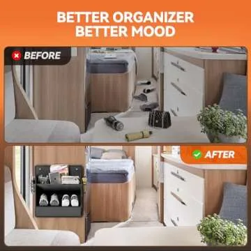 DEYILIAN 2 Pack RV Shoe Storage with Sticky Adhesive Tape, Over the Door Shoe Rack, Wall Hanging Shoe Organizer with Large Deep Pockets for Camper, Narrow Space Saving Closet Organizers Black