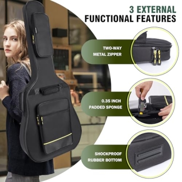 Durable PPOPPO Acoustic Guitar Bag for 40-42 Inch Instruments