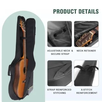 Durable PPOPPO Acoustic Guitar Bag for 40-42 Inch Instruments