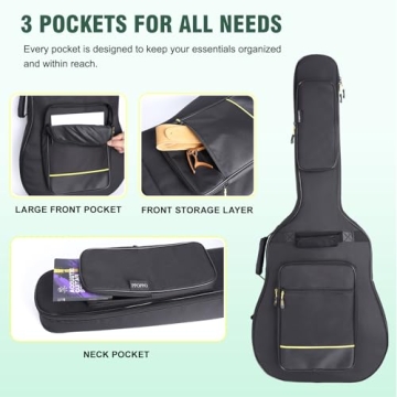 Durable PPOPPO Acoustic Guitar Bag for 40-42 Inch Instruments