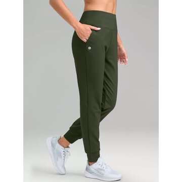 G Gradual Women's Fleece Lined Joggers High Waisted Water Resistant Thermal Hiking Pants Cold Weathe...