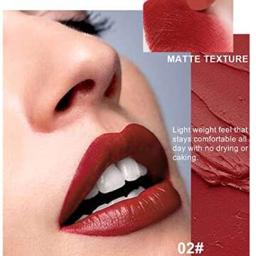 evpct 2Pcs Silky Velvet Matte Lipstick Set for Women