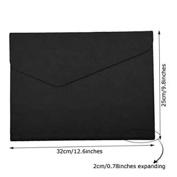 Enyuwlcm PU Leather A4 File Folder Document Holder Waterproof Portfolio Envelope Folder Case with In...