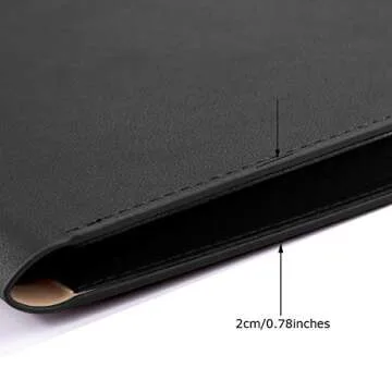 Enyuwlcm PU Leather A4 File Folder Document Holder Waterproof Portfolio Envelope Folder Case with Invisible Magnetic Closure Black