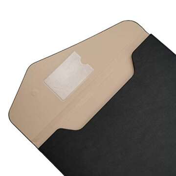 Enyuwlcm PU Leather A4 File Folder Document Holder Waterproof Portfolio Envelope Folder Case with Invisible Magnetic Closure Black