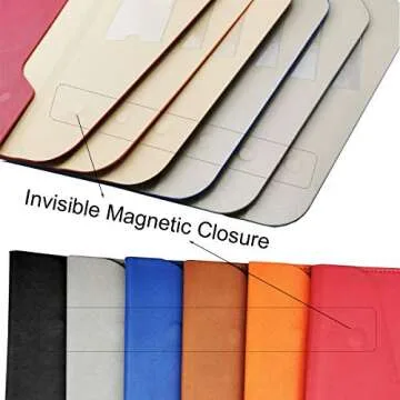 Enyuwlcm PU Leather A4 File Folder Document Holder Waterproof Portfolio Envelope Folder Case with Invisible Magnetic Closure Black