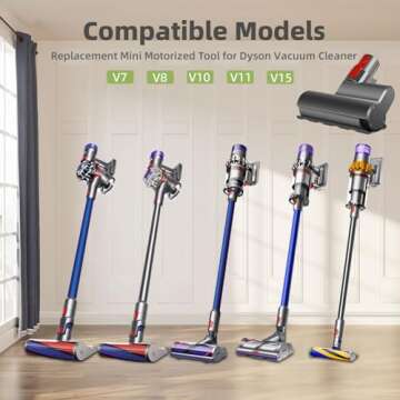 Mini Brush Head Tool for Dyson V7 V8 V10 V11 V15 Cordless Vacuum Cleaners, Vacuum Couth Mattress Uph...