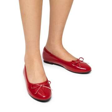 DREAM PAIRS Comfortable Women’s Ballet Flats Dressy Red