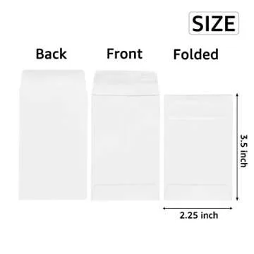 100 Pack White Small Coin Envelopes Self-Adhesive Kraft Paper Seed Envelopes Mini Parts Small Items ...