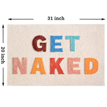 Get Naked Cute Bathroom Rug Funny Non Slip Microfiber Mat