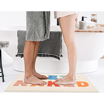 Get Naked Cute Bathroom Rug Funny Non Slip Microfiber Mat