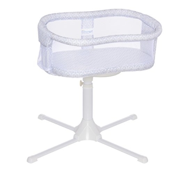 HALO Bassinest Swivel Sleeper Bassinet - Essentia Series, white , Blue ikat