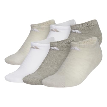 adidas Women's Cushioned No Show Socks (6-Pairs) - Arch Compression, Low Profile
