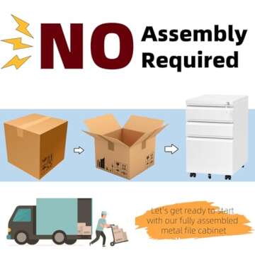 Approgreent Mobile File Cabinet for Home Office, Lockable 3 Drawer Filing Cabinet with Wheels for A4-Size/Letter-Size/Legal-Size, Fully Assembled Except Casters, White