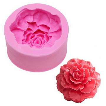 3D Carnation Candle Mold - MoldFun Carnation Flower Silicone Mold for Handmade Soap, Lotion Bar, Bath Bomb, Wax Crayon, Polymer Paper Fimo Clay, Art Craft Gift for Mother’s Day
