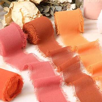 Chuangdi Terracotta Chiffon Ribbon Set for Crafting
