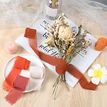 Chuangdi Terracotta Chiffon Ribbon Set for Crafting