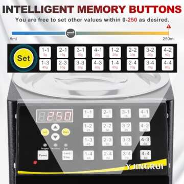 YJINGRUI 8.5L Fructose Dispenser,110V, 16Groups, Bubble Tea Fructose Dispenser, Automatic Fructose D...