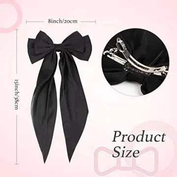 Stylish 2 PCS Women's Bow Hair Clips - Elegant Butterfly Design with Barrettes