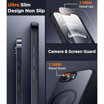 SPIDERCASE iPhone 16e Case with 2 Tempered Glass Protectors