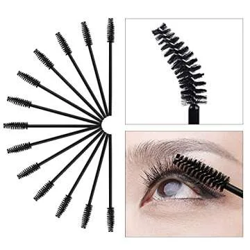 Tbestmax 400 Spoolies Mascara Wand and Lip Brush Disposable Lash Brushes for Eyelash Extensions, Lipstick Lip Gloss Wands Applicator Tool (Black)