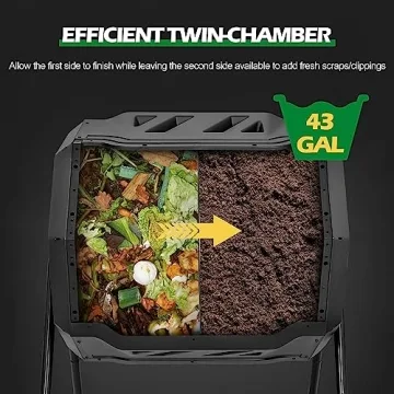 Nova Microdermabrasion Compost Tumbler 43 Gallon Dual Chamber