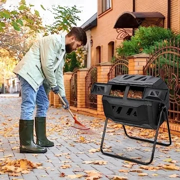 Nova Microdermabrasion Compost Tumbler 43 Gallon Dual Chamber