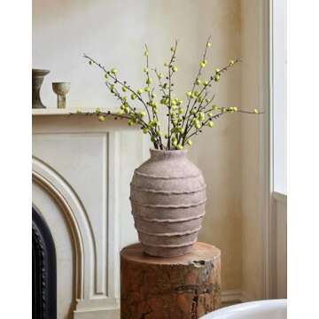 Kokrose Terracotta Rustic Farmhouse Vase for Home Decor