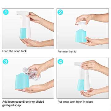 LAOPAO Soap Dispenser, Automatic Foaming Soap Dispenser Hand Free Countertop Soap Dispensers Xmas Gi...