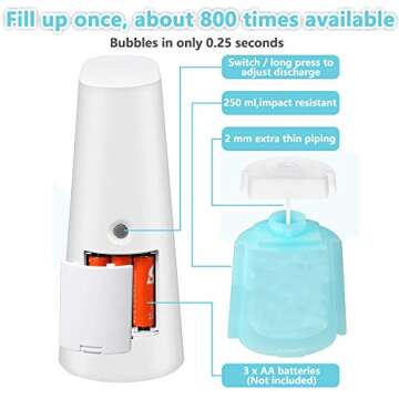 LAOPAO Soap Dispenser, Automatic Foaming Soap Dispenser Hand Free Countertop Soap Dispensers Xmas Gift Touchless Soap Pump Dish Soap Dispenser for Kitchen & Bathroom Blue
