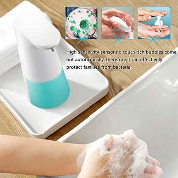 LAOPAO Soap Dispenser, Automatic Foaming Soap Dispenser Hand Free Countertop Soap Dispensers Xmas Gift Touchless Soap Pump Dish Soap Dispenser for Kitchen & Bathroom Blue